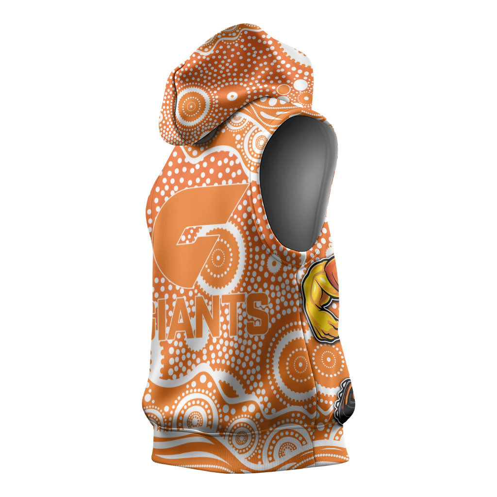 Greater Western Sydney Giants Sleeveless Hoodie Aboriginal Dot Pattern - Football Mascot Heritage Pride