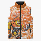 Greater Western Sydney Giants Sleeveless Puffer Jacket Aboriginal Dot Pattern - Football Mascot Heritage Pride