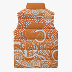 Greater Western Sydney Giants Sleeveless Puffer Jacket Aboriginal Dot Pattern - Football Mascot Heritage Pride