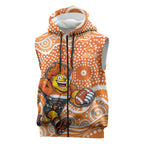 Greater Western Sydney Giants Sleeveless Zip Hoodie Aboriginal Dot Pattern - Football Mascot Heritage Pride