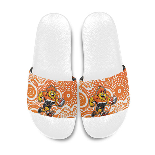 Greater Western Sydney Giants Slide Sandals Aboriginal Dot Pattern - Football Mascot Heritage Pride