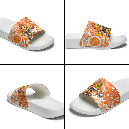 Greater Western Sydney Giants Slide Sandals Aboriginal Dot Pattern - Football Mascot Heritage Pride