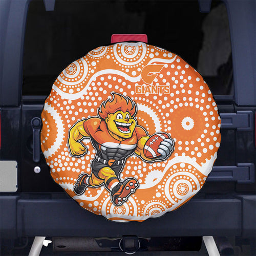 Greater Western Sydney Giants Spare Tire Cover Aboriginal Dot Pattern - Football Mascot Heritage Pride