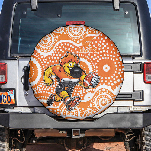 Greater Western Sydney Giants Spare Tire Cover Aboriginal Dot Pattern - Football Mascot Heritage Pride