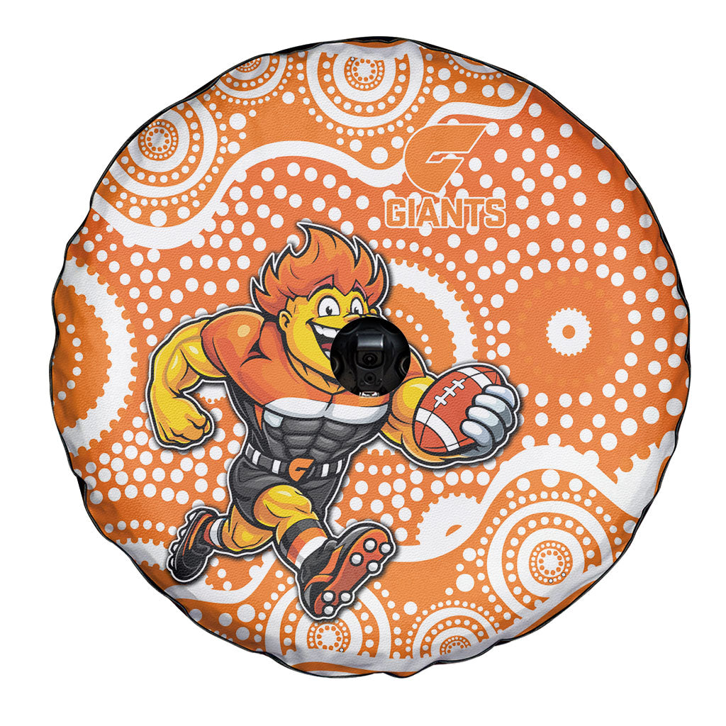 Greater Western Sydney Giants Spare Tire Cover Aboriginal Dot Pattern - Football Mascot Heritage Pride