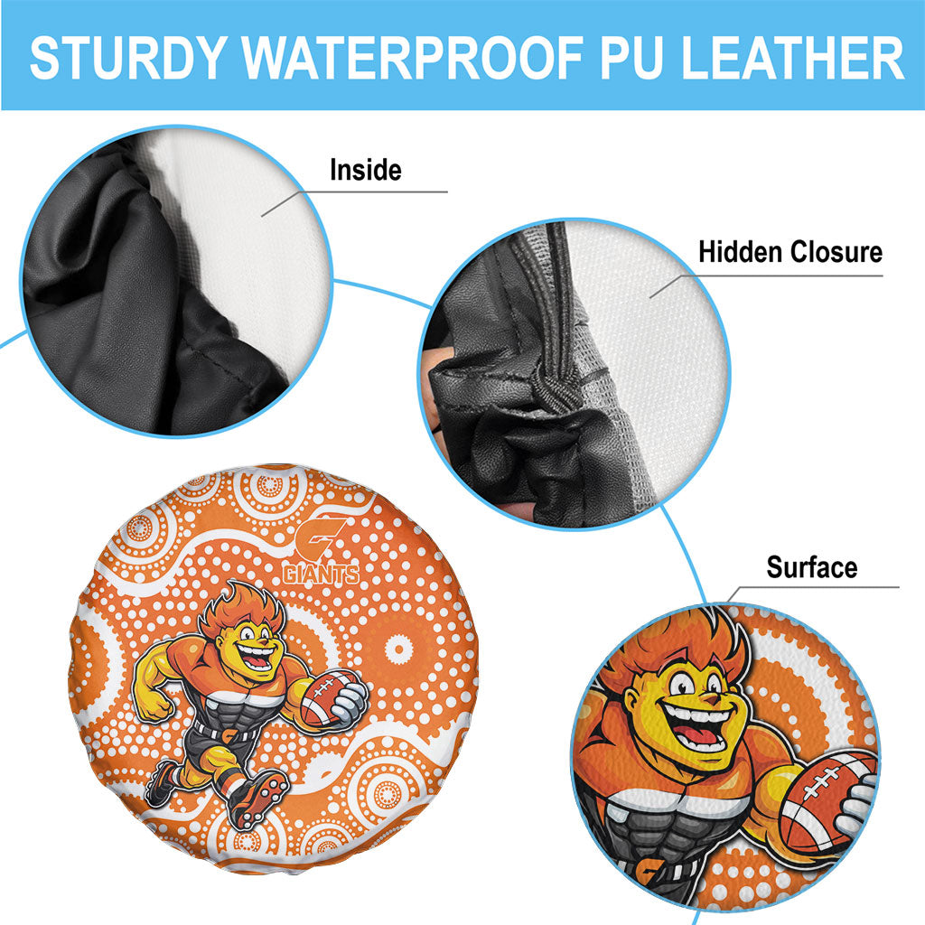 Greater Western Sydney Giants Spare Tire Cover Aboriginal Dot Pattern - Football Mascot Heritage Pride