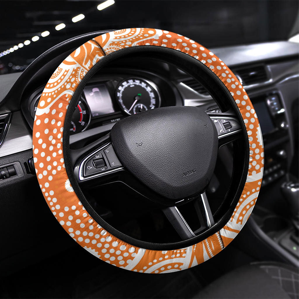 Greater Western Sydney Giants Steering Wheel Cover Aboriginal Dot Pattern - Football Mascot Heritage Pride