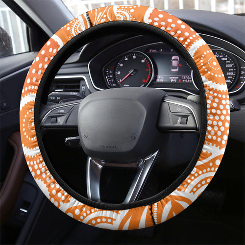 Greater Western Sydney Giants Steering Wheel Cover Aboriginal Dot Pattern - Football Mascot Heritage Pride