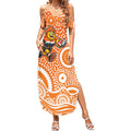 Greater Western Sydney Giants Summer Maxi Dress Aboriginal Dot Pattern - Football Mascot Heritage Pride