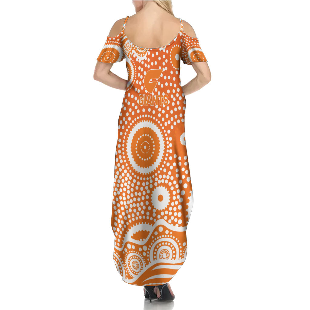 Greater Western Sydney Giants Summer Maxi Dress Aboriginal Dot Pattern - Football Mascot Heritage Pride