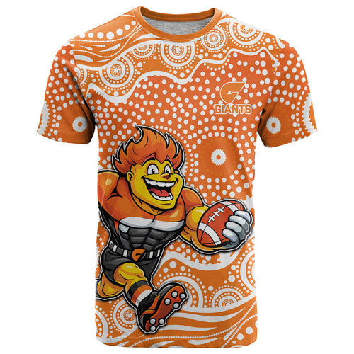 Greater Western Sydney Giants T Shirt Aboriginal Dot Pattern - Football Mascot Heritage Pride