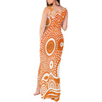 Greater Western Sydney Giants Tank Maxi Dress Aboriginal Dot Pattern - Football Mascot Heritage Pride