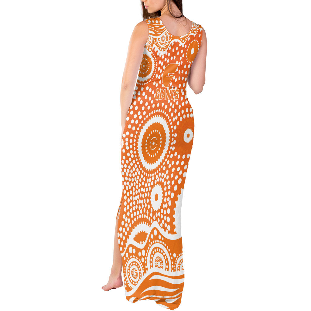 Greater Western Sydney Giants Tank Maxi Dress Aboriginal Dot Pattern - Football Mascot Heritage Pride