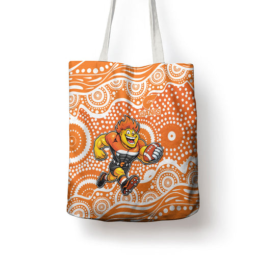 Greater Western Sydney Giants Tote Bag Aboriginal Dot Pattern - Football Mascot Heritage Pride