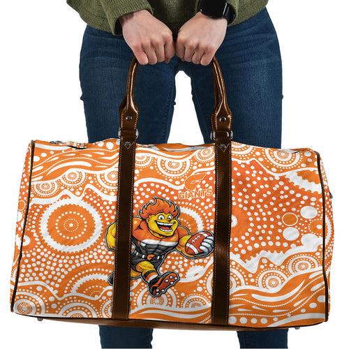 Greater Western Sydney Giants Travel Bag Aboriginal Dot Pattern - Football Mascot Heritage Pride