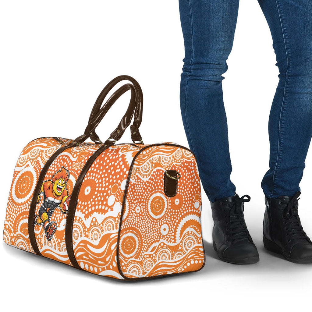 Greater Western Sydney Giants Travel Bag Aboriginal Dot Pattern - Football Mascot Heritage Pride