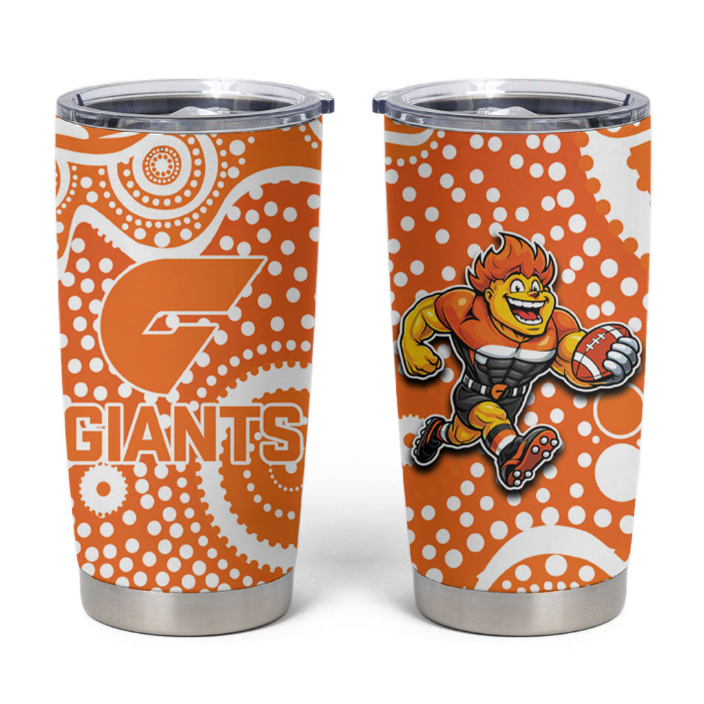 Greater Western Sydney Giants Tumbler Cup Aboriginal Dot Pattern - Football Mascot Heritage Pride
