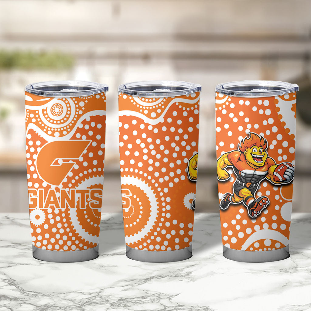 Greater Western Sydney Giants Tumbler Cup Aboriginal Dot Pattern - Football Mascot Heritage Pride