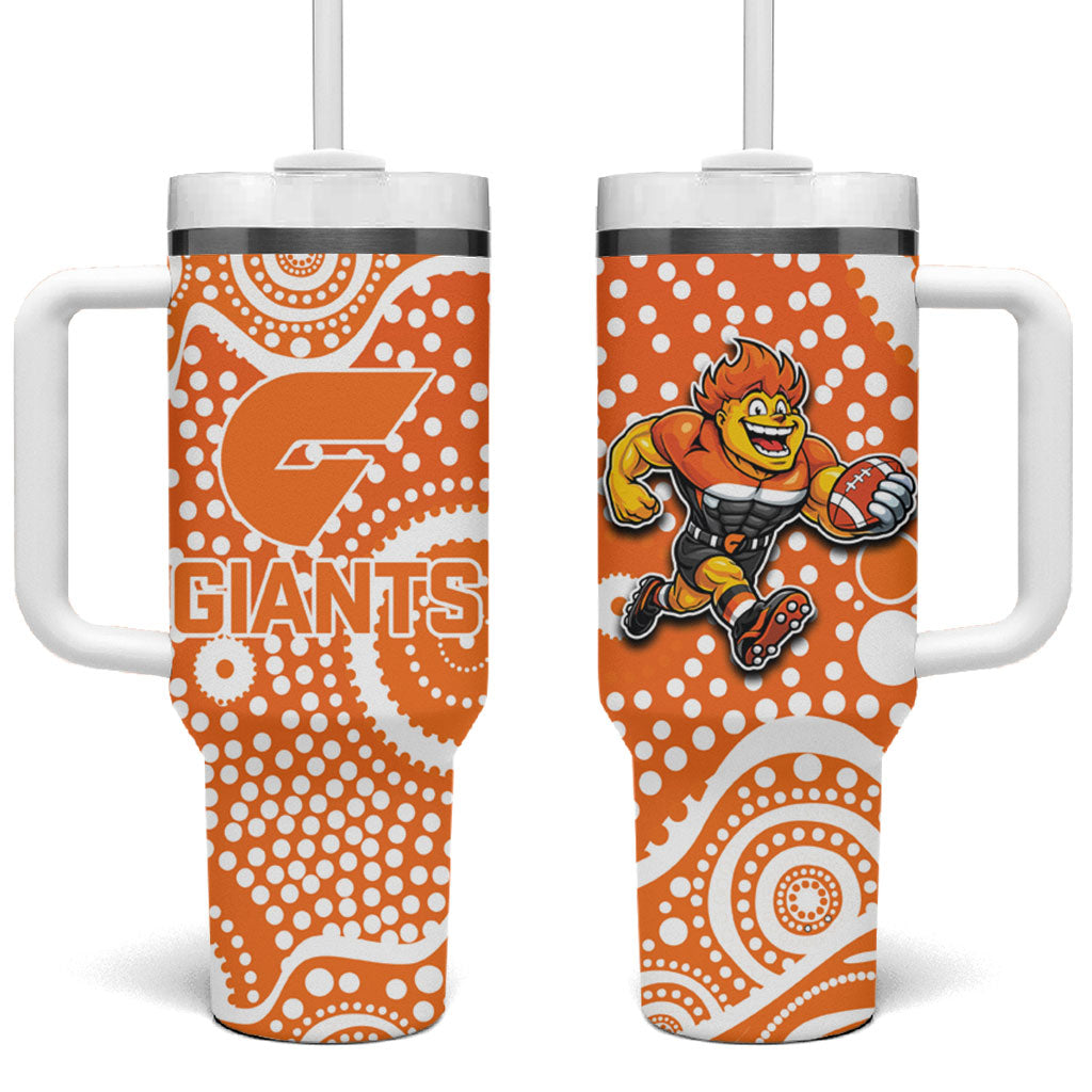Greater Western Sydney Giants Tumbler With Handle Aboriginal Dot Pattern - Football Mascot Heritage Pride