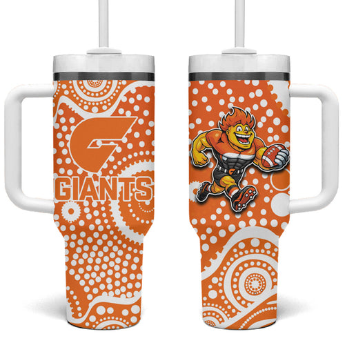 Greater Western Sydney Giants Tumbler With Handle Aboriginal Dot Pattern - Football Mascot Heritage Pride