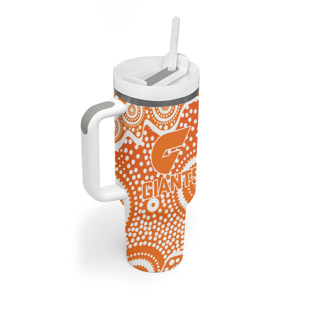 Greater Western Sydney Giants Tumbler With Handle Aboriginal Dot Pattern - Football Mascot Heritage Pride