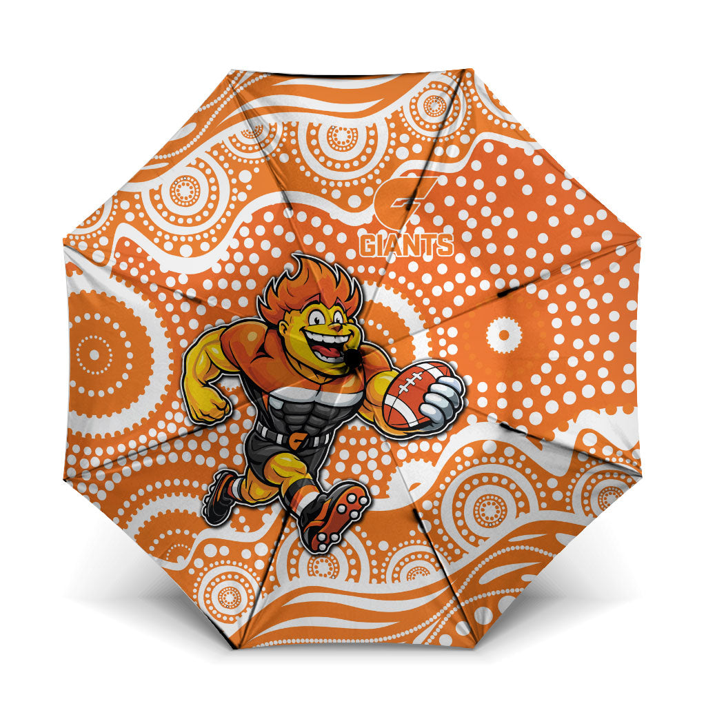 Greater Western Sydney Giants Umbrella Aboriginal Dot Pattern - Football Mascot Heritage Pride