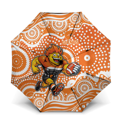 Greater Western Sydney Giants Umbrella Aboriginal Dot Pattern - Football Mascot Heritage Pride