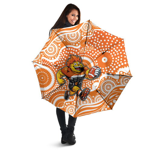 Greater Western Sydney Giants Umbrella Aboriginal Dot Pattern - Football Mascot Heritage Pride