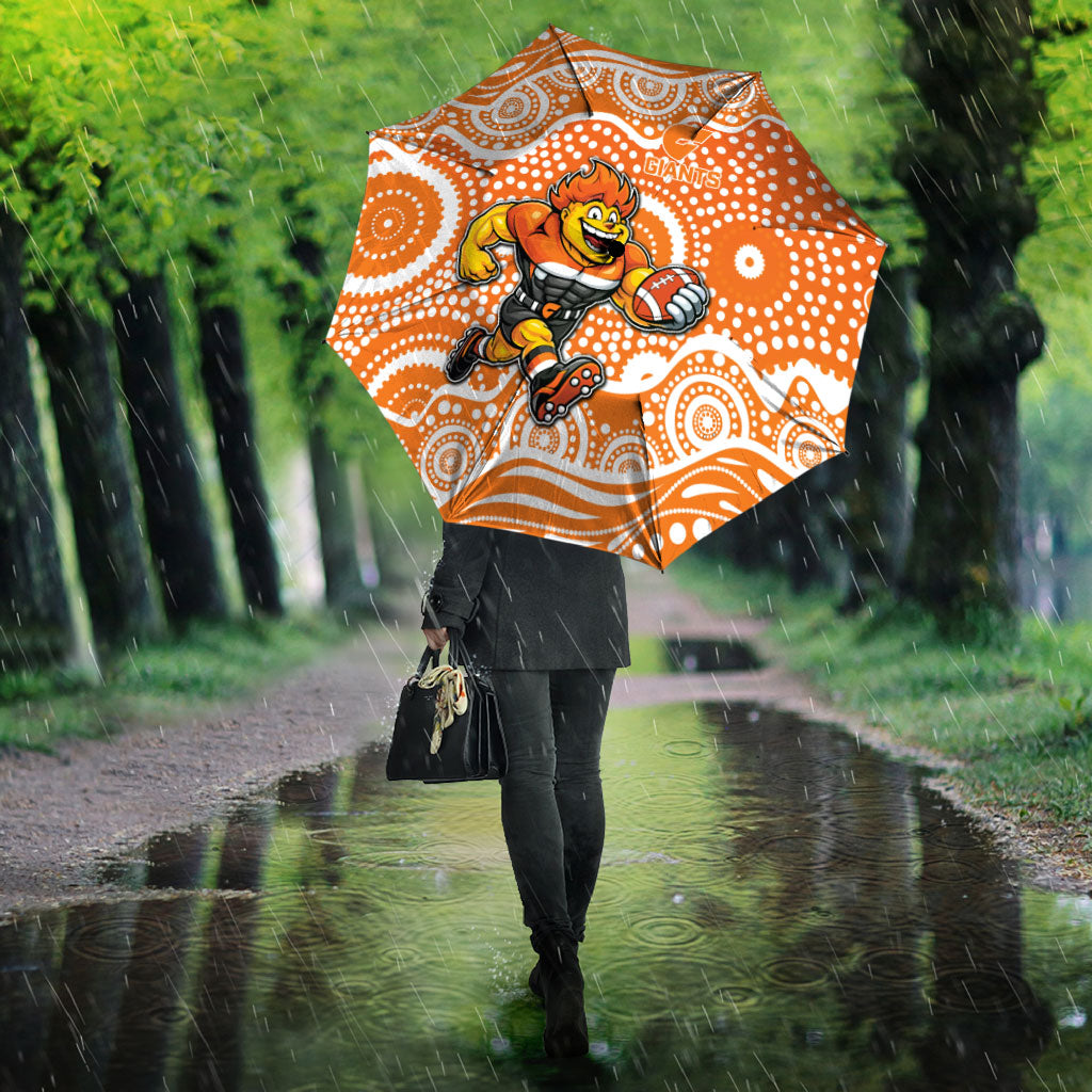 Greater Western Sydney Giants Umbrella Aboriginal Dot Pattern - Football Mascot Heritage Pride