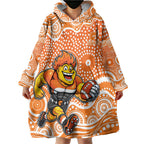 Greater Western Sydney Giants Wearable Blanket Hoodie Aboriginal Dot Pattern - Football Mascot Heritage Pride
