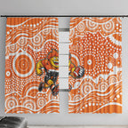 Greater Western Sydney Giants Window Curtain Aboriginal Dot Pattern - Football Mascot Heritage Pride