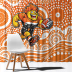 Greater Western Sydney Giants Window Curtain Aboriginal Dot Pattern - Football Mascot Heritage Pride