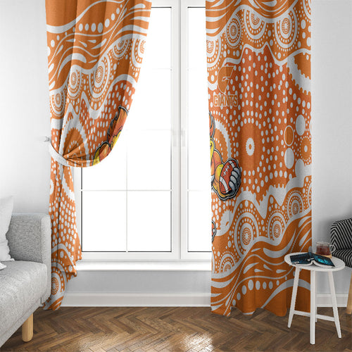 Greater Western Sydney Giants Window Curtain Aboriginal Dot Pattern - Football Mascot Heritage Pride