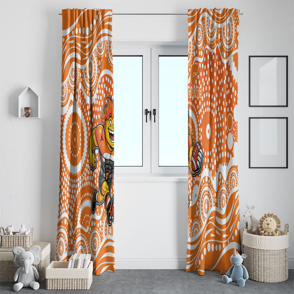 Greater Western Sydney Giants Window Curtain Aboriginal Dot Pattern - Football Mascot Heritage Pride