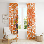 Greater Western Sydney Giants Window Curtain Aboriginal Dot Pattern - Football Mascot Heritage Pride