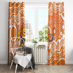 Greater Western Sydney Giants Window Curtain Aboriginal Dot Pattern - Football Mascot Heritage Pride