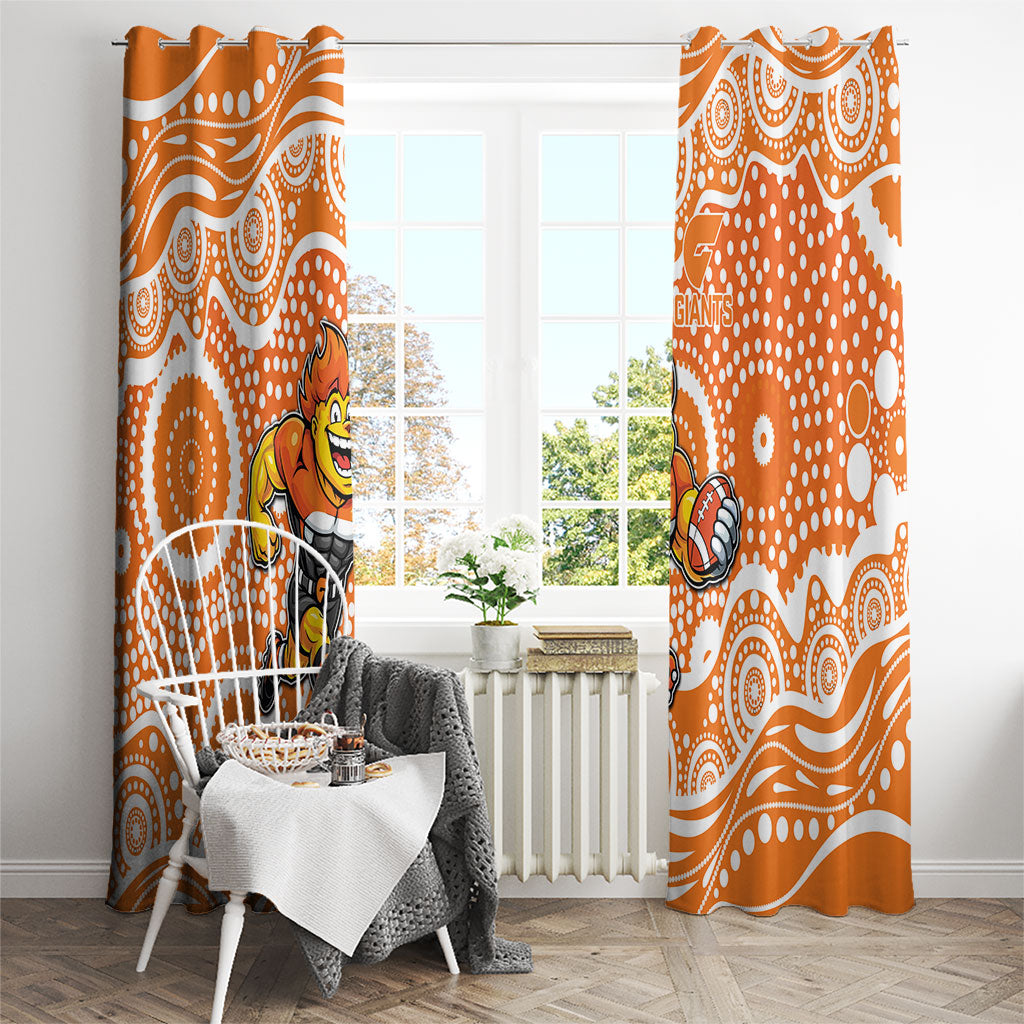 Greater Western Sydney Giants Window Curtain Aboriginal Dot Pattern - Football Mascot Heritage Pride