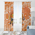 Greater Western Sydney Giants Window Curtain Aboriginal Dot Pattern - Football Mascot Heritage Pride