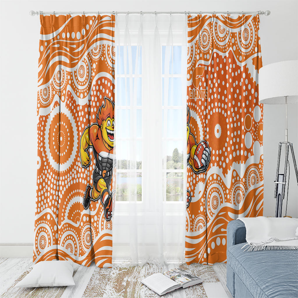 Greater Western Sydney Giants Window Curtain Aboriginal Dot Pattern - Football Mascot Heritage Pride