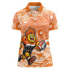 Greater Western Sydney Giants Women Polo Shirt Aboriginal Dot Pattern - Football Mascot Heritage Pride