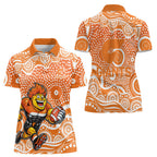 Greater Western Sydney Giants Women Polo Shirt Aboriginal Dot Pattern - Football Mascot Heritage Pride