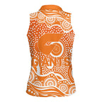 Greater Western Sydney Giants Women Sleeveless Polo Shirt Aboriginal Dot Pattern - Football Mascot Heritage Pride