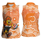 Greater Western Sydney Giants Women Sleeveless Polo Shirt Aboriginal Dot Pattern - Football Mascot Heritage Pride