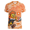 Greater Western Sydney Giants Women V-Neck T-Shirt Aboriginal Dot Pattern - Football Mascot Heritage Pride