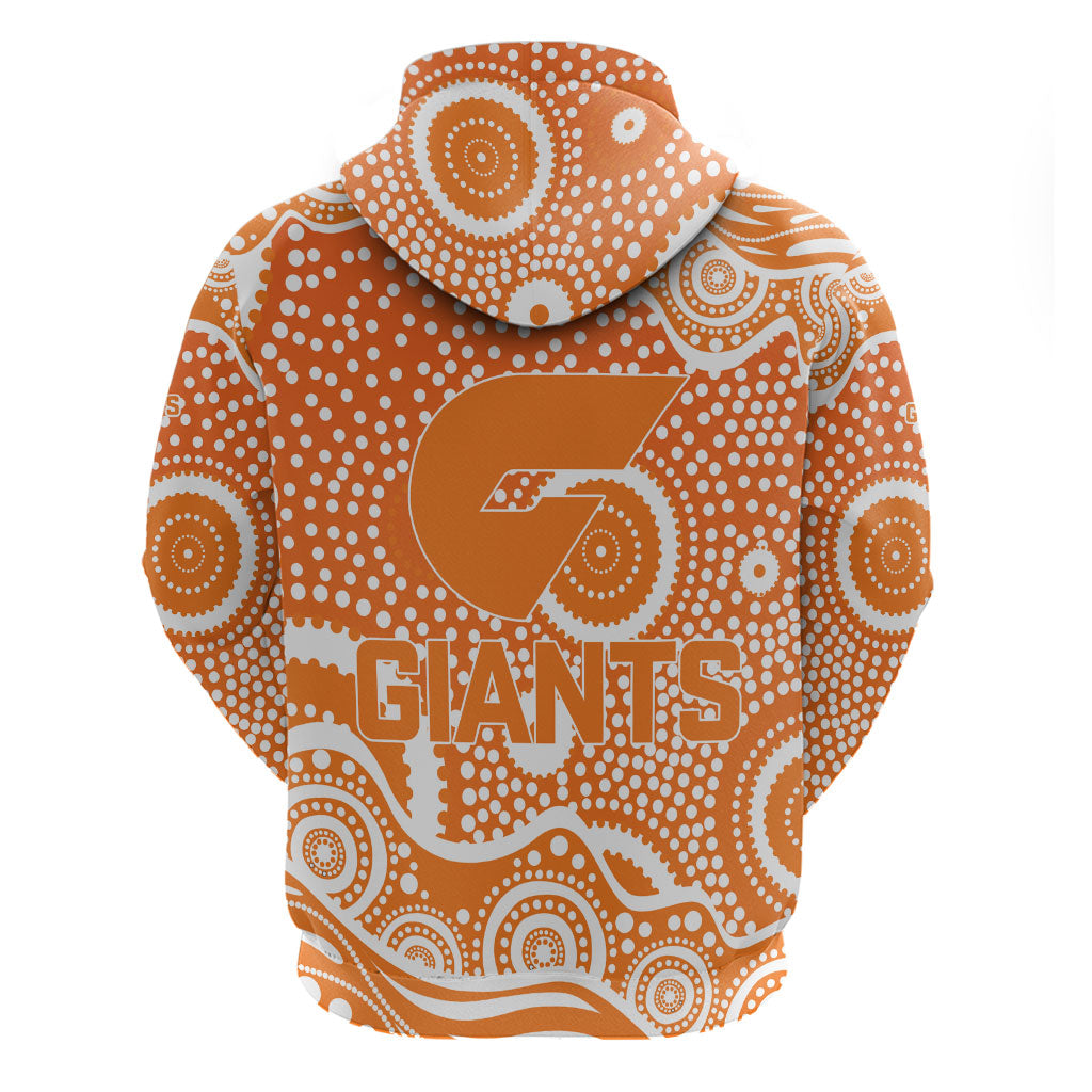 Greater Western Sydney Giants Zip Hoodie Aboriginal Dot Pattern - Football Mascot Heritage Pride