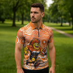 Greater Western Sydney Giants Zipper Polo Shirt Aboriginal Dot Pattern - Football Mascot Heritage Pride