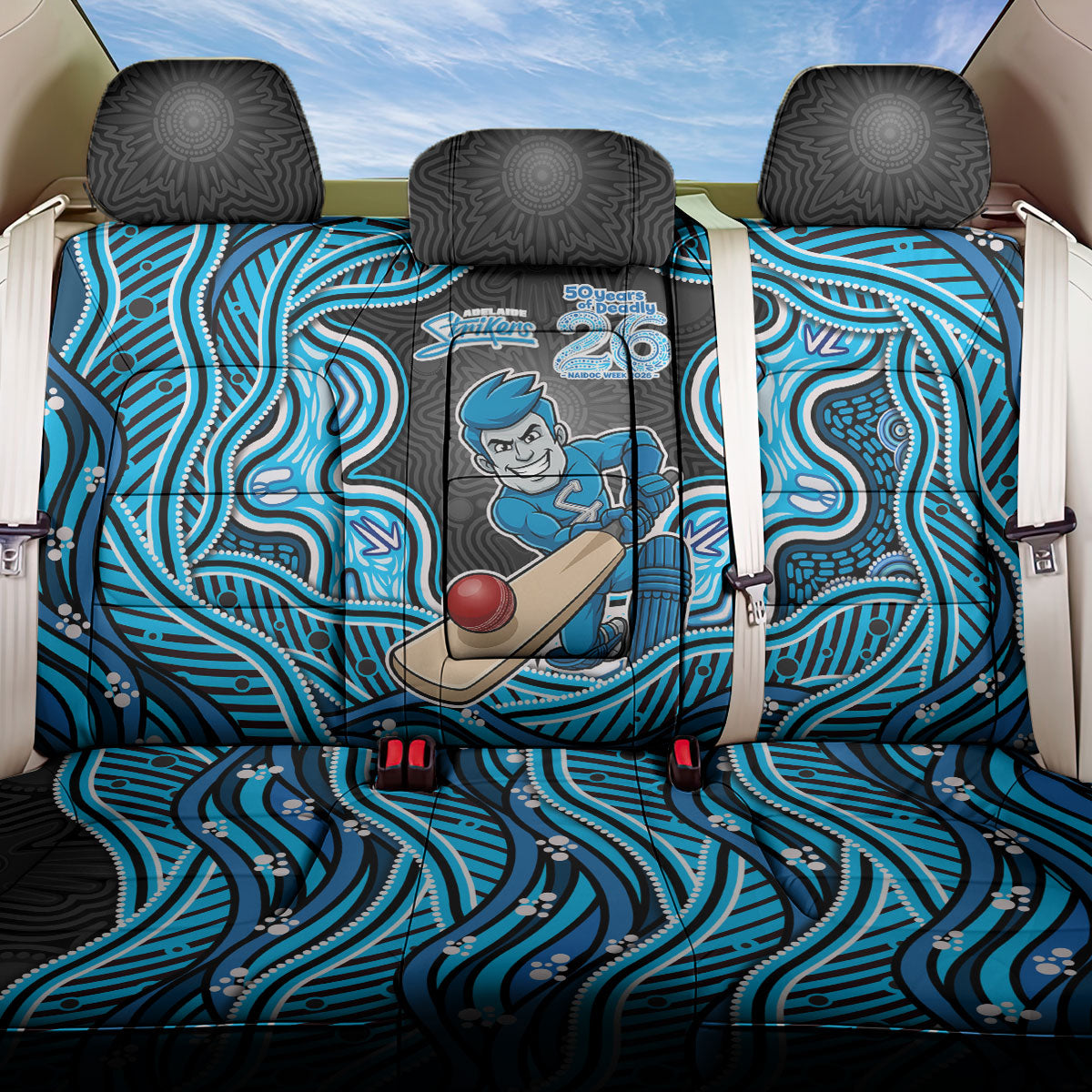 Adelaide Cricket NAIDOC Week 2026 Back Car Seat Cover Aboriginal Indigenous - 50 Years of Deadly