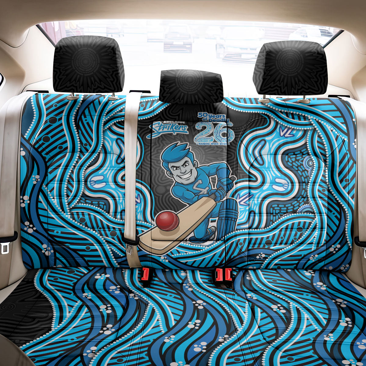 Adelaide Cricket NAIDOC Week 2026 Back Car Seat Cover Aboriginal Indigenous - 50 Years of Deadly