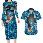 Adelaide Cricket NAIDOC Week 2026 Couples Matching Long Sleeve Bodycon Dress and Hawaiian Shirt Aboriginal Indigenous - 50 Years of Deadly
