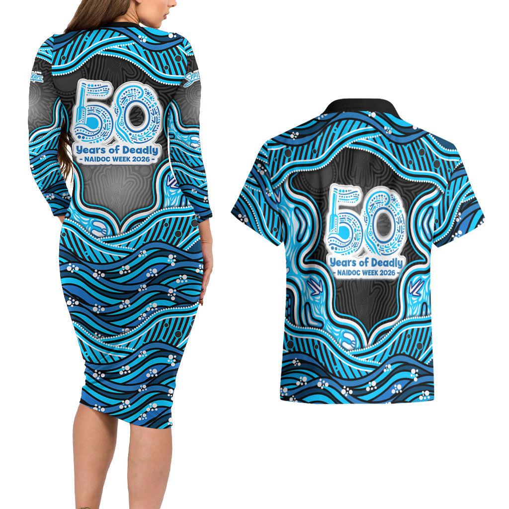 Adelaide Cricket NAIDOC Week 2026 Couples Matching Long Sleeve Bodycon Dress and Hawaiian Shirt Aboriginal Indigenous - 50 Years of Deadly